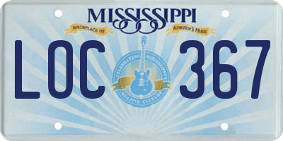 MS license plate LOC367