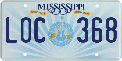 MS license plate LOC368