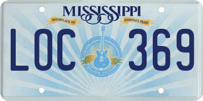 MS license plate LOC369