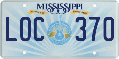 MS license plate LOC370