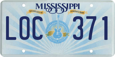 MS license plate LOC371