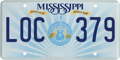 MS license plate LOC379
