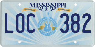 MS license plate LOC382