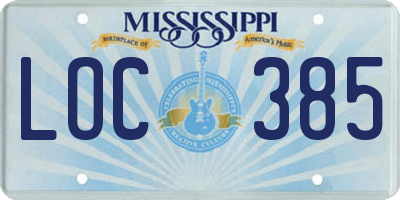 MS license plate LOC385