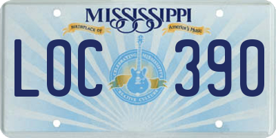 MS license plate LOC390