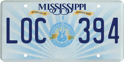 MS license plate LOC394