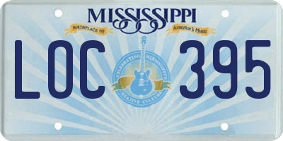 MS license plate LOC395