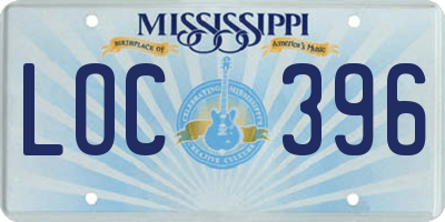 MS license plate LOC396