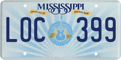 MS license plate LOC399