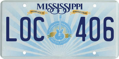 MS license plate LOC406