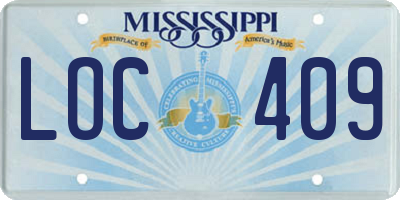 MS license plate LOC409