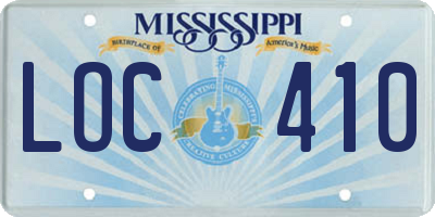 MS license plate LOC410