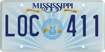 MS license plate LOC411