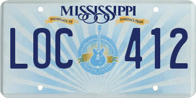 MS license plate LOC412