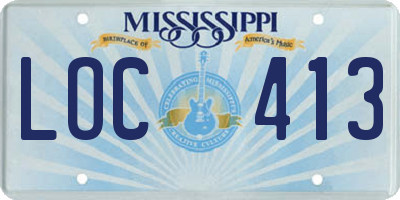 MS license plate LOC413