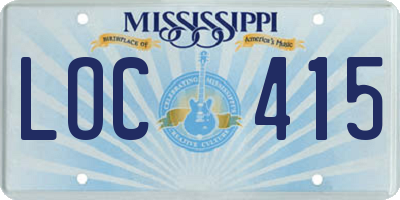 MS license plate LOC415