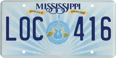 MS license plate LOC416