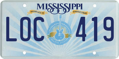 MS license plate LOC419