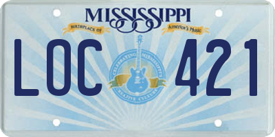 MS license plate LOC421