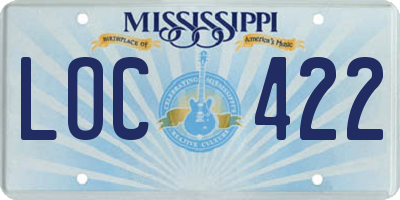 MS license plate LOC422