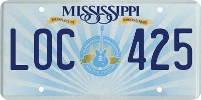 MS license plate LOC425