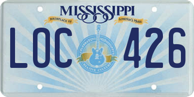 MS license plate LOC426