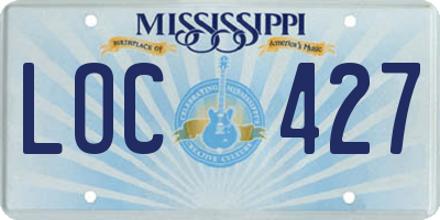 MS license plate LOC427