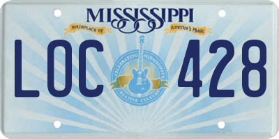 MS license plate LOC428