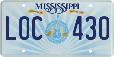 MS license plate LOC430