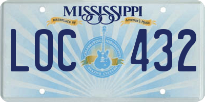 MS license plate LOC432