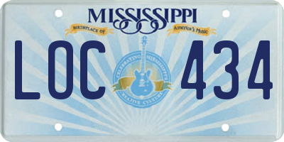 MS license plate LOC434