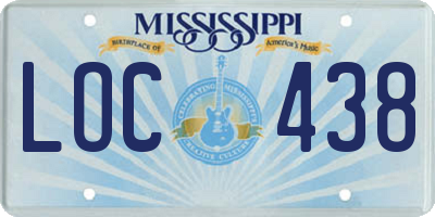 MS license plate LOC438