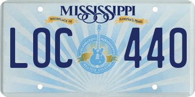 MS license plate LOC440