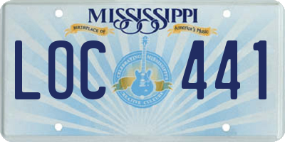 MS license plate LOC441