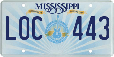 MS license plate LOC443
