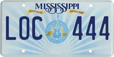 MS license plate LOC444