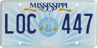 MS license plate LOC447