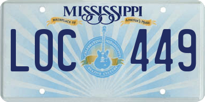 MS license plate LOC449