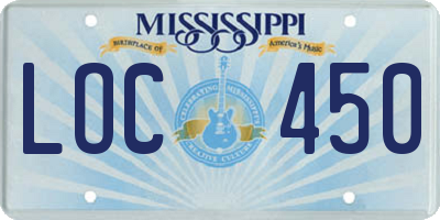 MS license plate LOC450