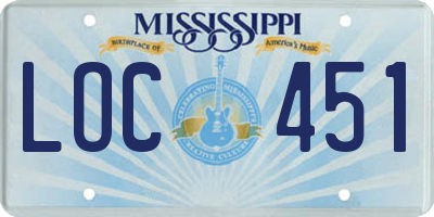 MS license plate LOC451