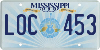 MS license plate LOC453
