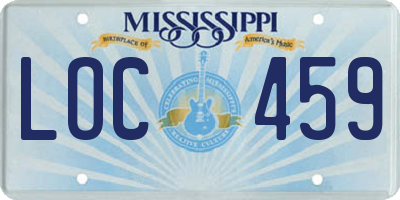 MS license plate LOC459