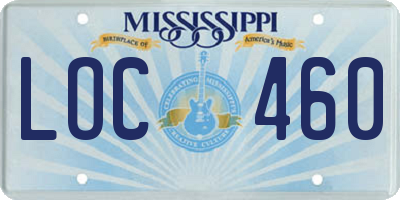 MS license plate LOC460