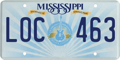 MS license plate LOC463