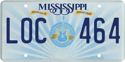 MS license plate LOC464
