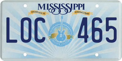 MS license plate LOC465