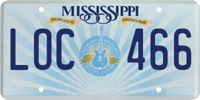 MS license plate LOC466