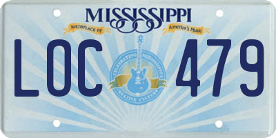 MS license plate LOC479