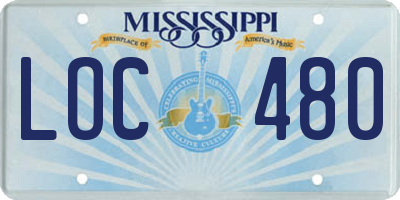 MS license plate LOC480