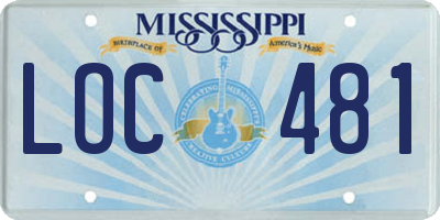 MS license plate LOC481